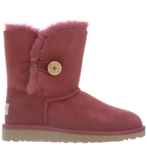 Ugg Bailey Buttoned Boots in Wine Red Color Size 6 - Picture 6 of 16